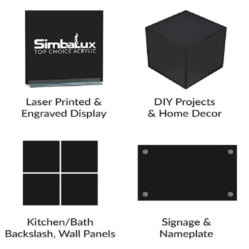 PETG Blatt Schwarz blickdicht gegossen Plexiglas Schutzpapier für Schilder, DIY Display Projekte, Handwerk, einfach zu schneiden