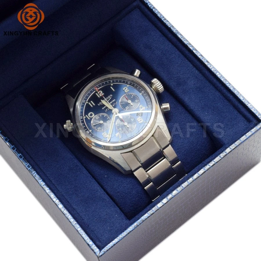 Reloj de Madera personalizado Caja de venta Hot Selling Luxury Blue Ver caja de regalo Caja de Perfume Caja de madera Cigarro Fabricante