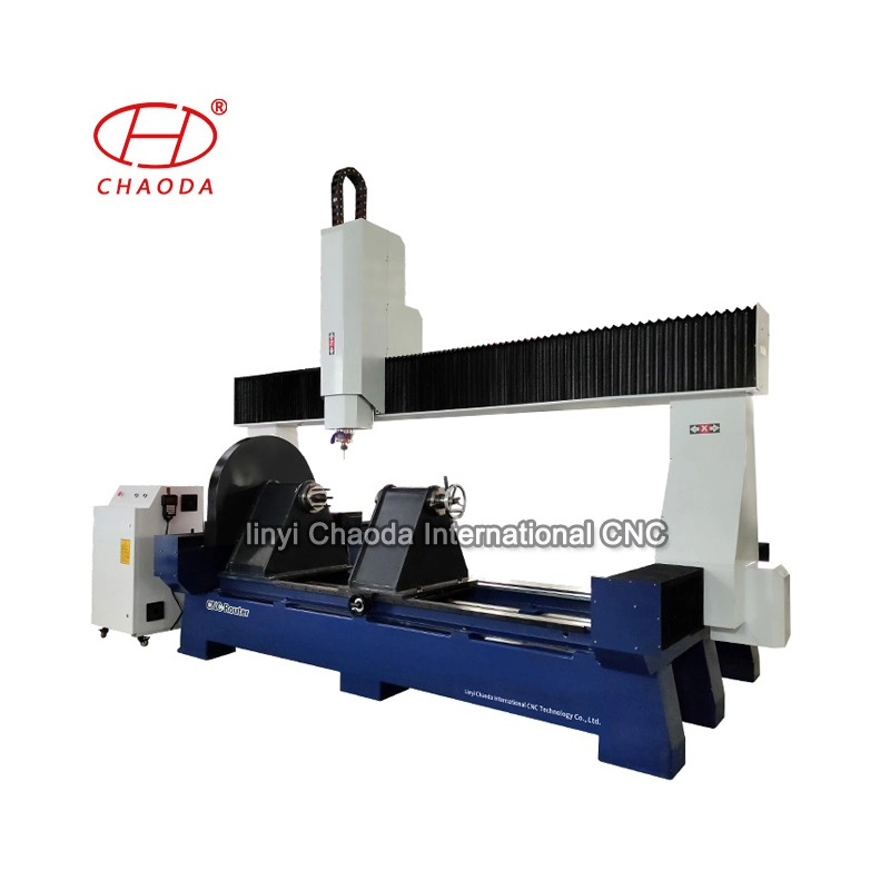 3 Axis Pillar Sandstone and Marble Stone CNC Lathe Machine with Saw