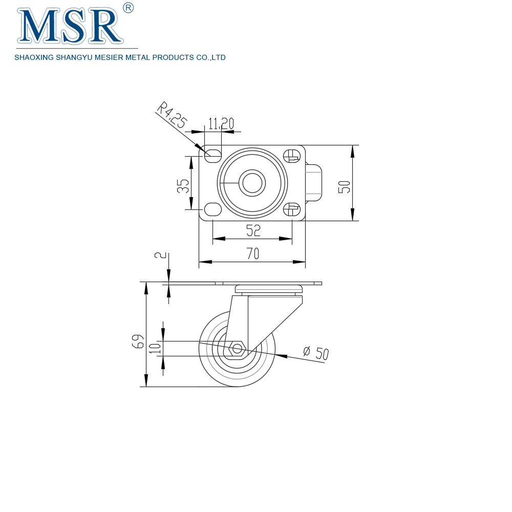 Best Price Black Nylon Wheel Black Flange Mount Casters Used for Machine