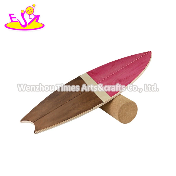 Custom Classic Balance Board Wooden Trickboard with Cork Roller W01f093