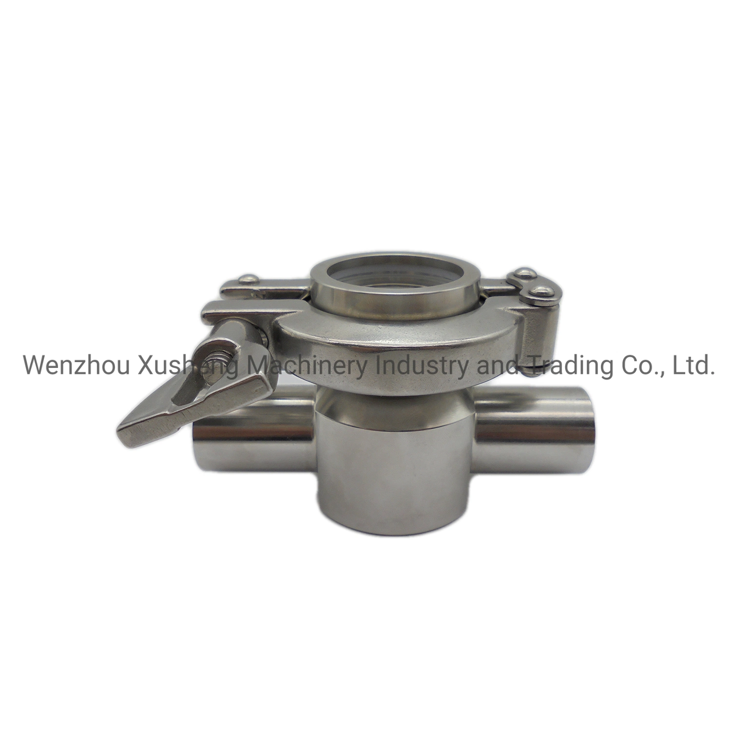 Sanitary Stainless Steel SS304 Weld Tee with Clamp Sight Glass