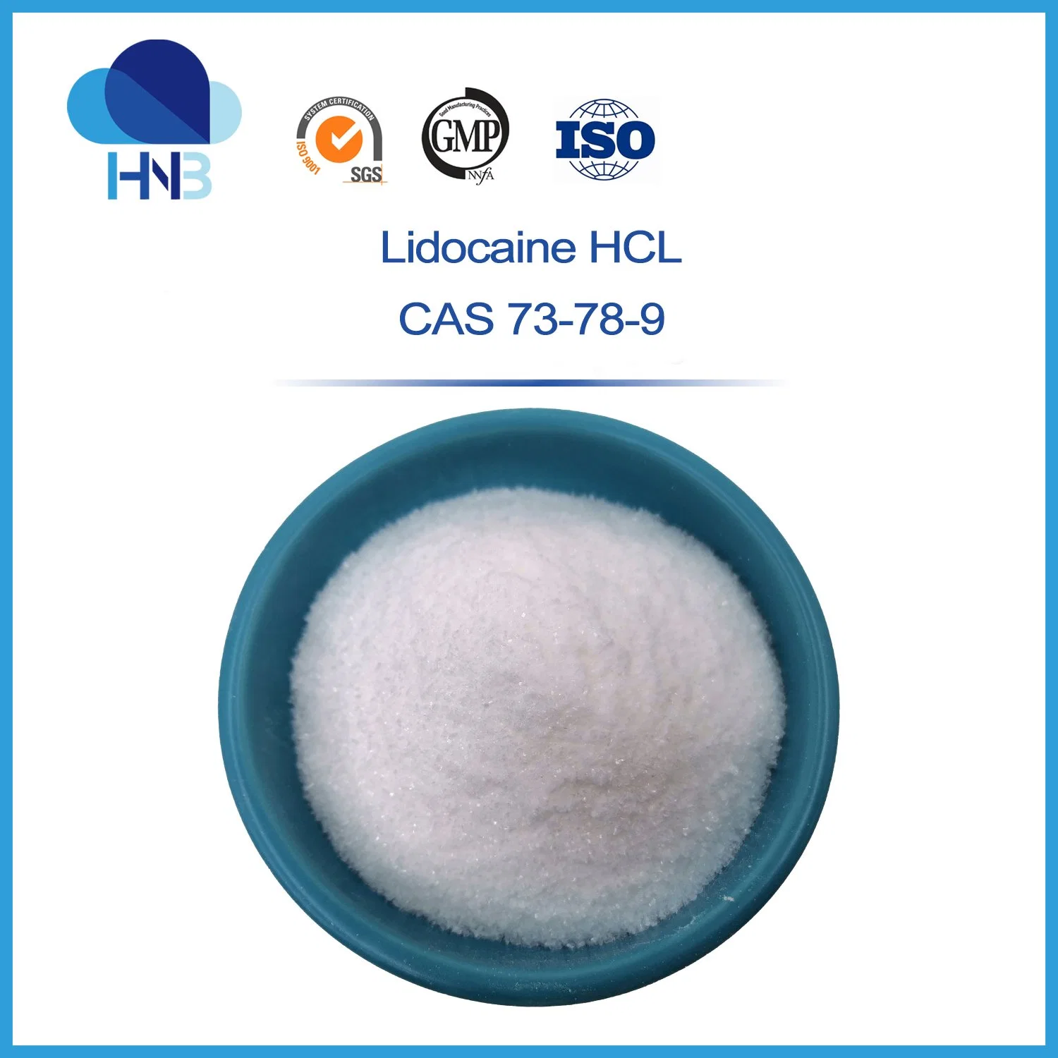 Fabricant fourniture cas 73-78-9 99% Lidocaïne HCl poudre
