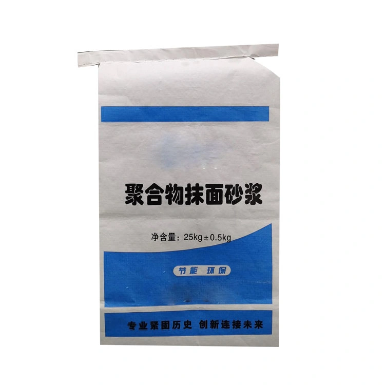 China Paper Cement Bag Rice Bag 20kg 25kg Chemical Resin Plastic Compound Packaging Kraft Paper PP Woven Bag