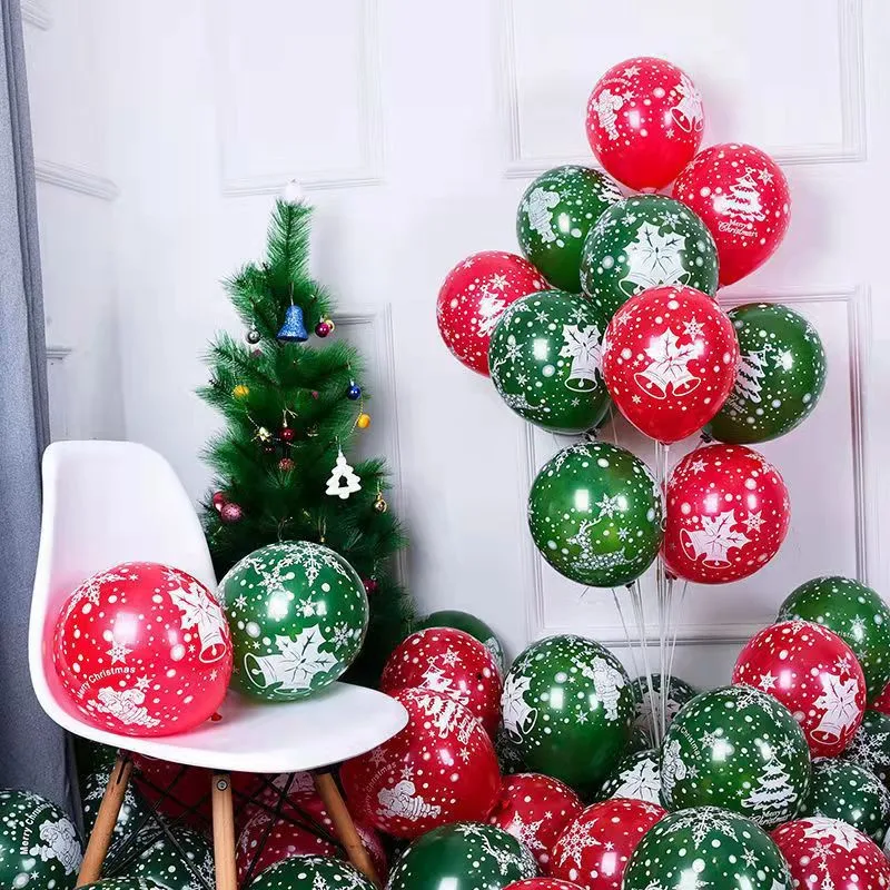 100 PCS Christmas Party Decorations Party Supplies Christmas Latex Balloons