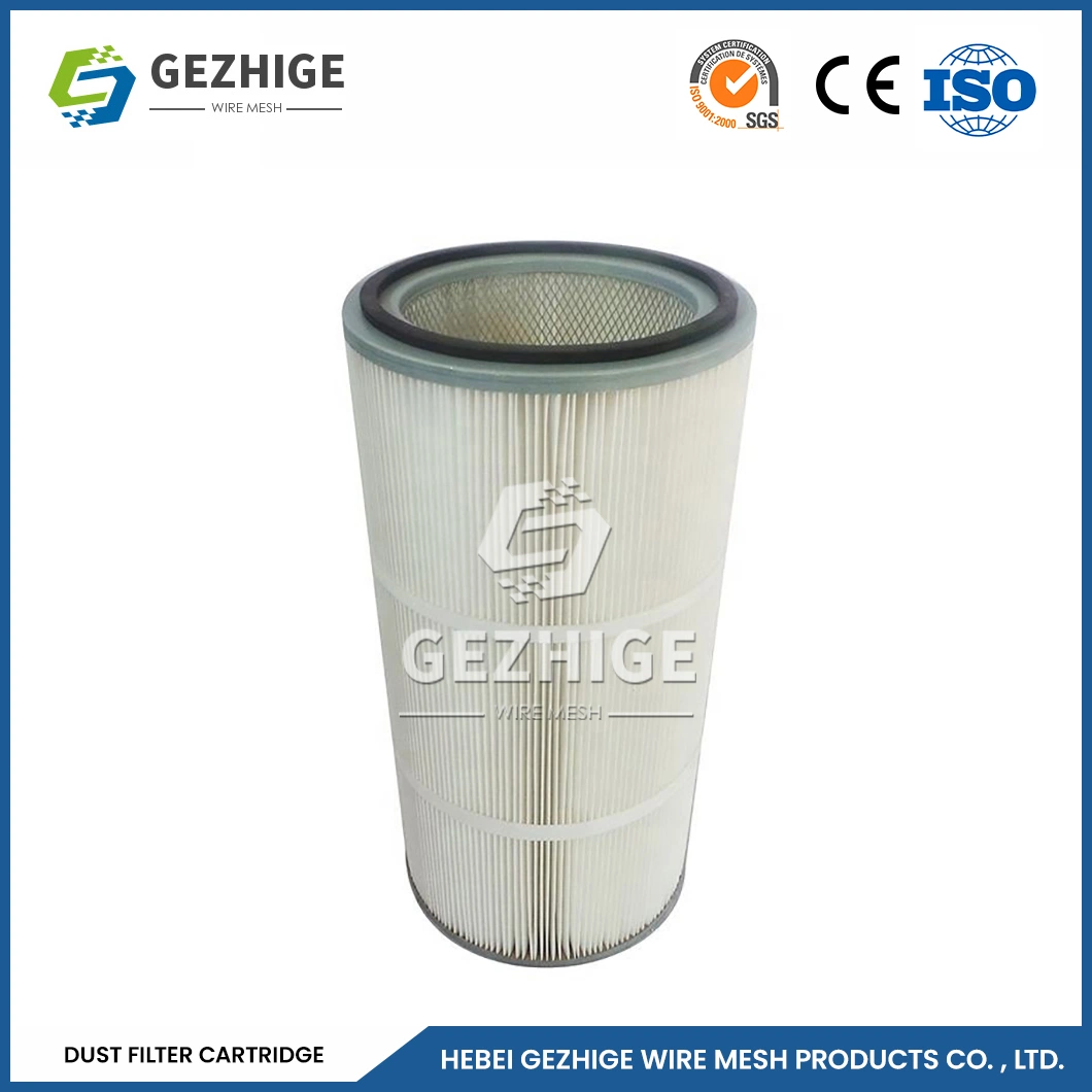 Gezhige Polymer Water Treatment Cartridge Factory 5m 6m Filter Area Industrial Dust Filter China 1000m3/H-100000m3/H Air Volume Industry Air Filter Cartridge