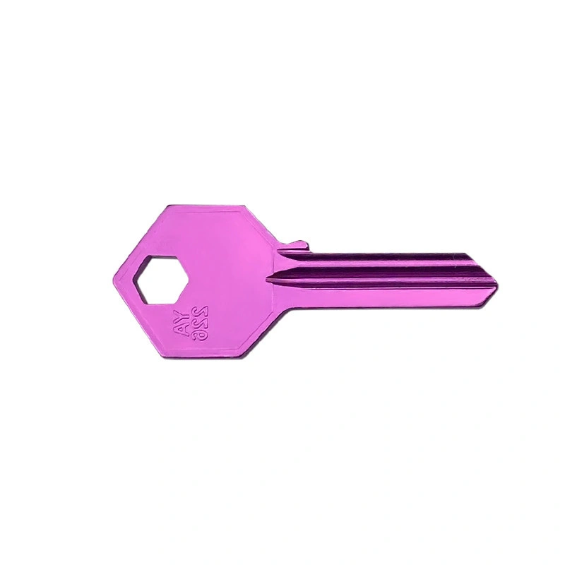 Wholesale/Supplier Home Door Titanium Blank Key Custom Logo Purple Color for Locksmiths