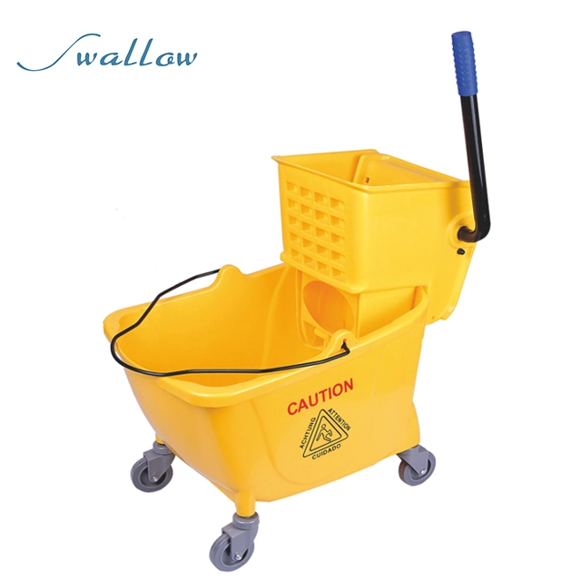 23L en plastique commerciaux vers le bas Appuyez sur simple essoreuse Trolley