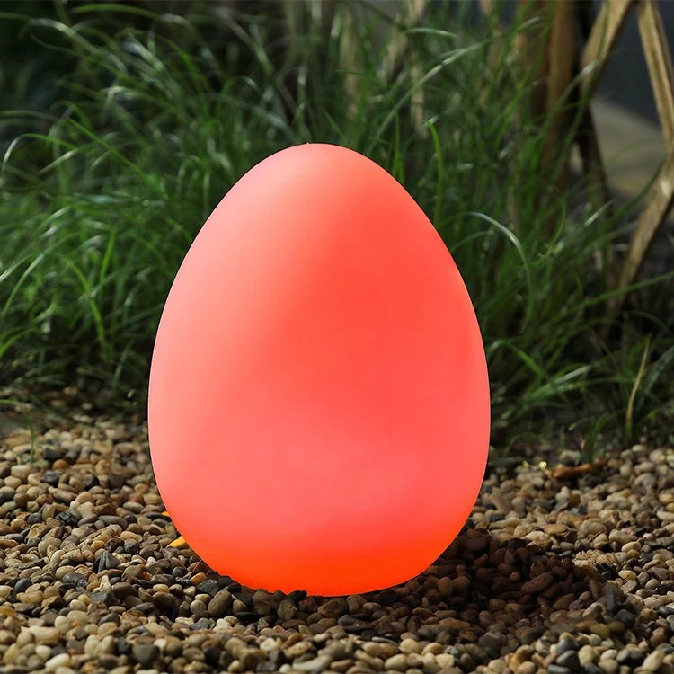 Lampe de sol illuminée portable à changement de couleur RVB pour extérieur, éclairage LED d'ambiance paysage en forme d'œuf.