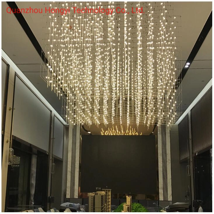 Hôtel moderne décoration de la lumière de la télécommande Lobby Villa Custom Grand projet de luxe lustre en cristal à LED