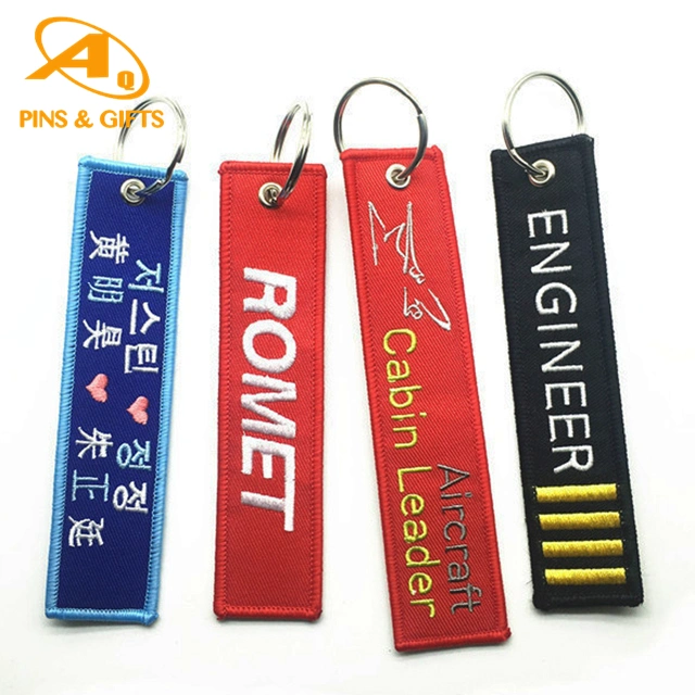 Souvenir Gift Fabric Embroidery Laser Pointer Red Acrylic Printed Acrylic Rabbit Embroidered Woven Key Chain