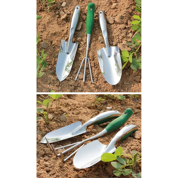 Förderung Qualitativ Hochwertige Home Gardening Kit Carbon Stahl Klinge Kelle Fork-Transplanter Blumendesign Garten Werkzeug-Set