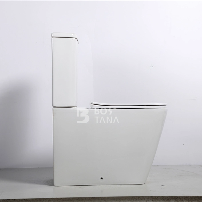 Sanitary Waresquare Design Ceramic P-Trap Two-Piece Toilet Water Saving