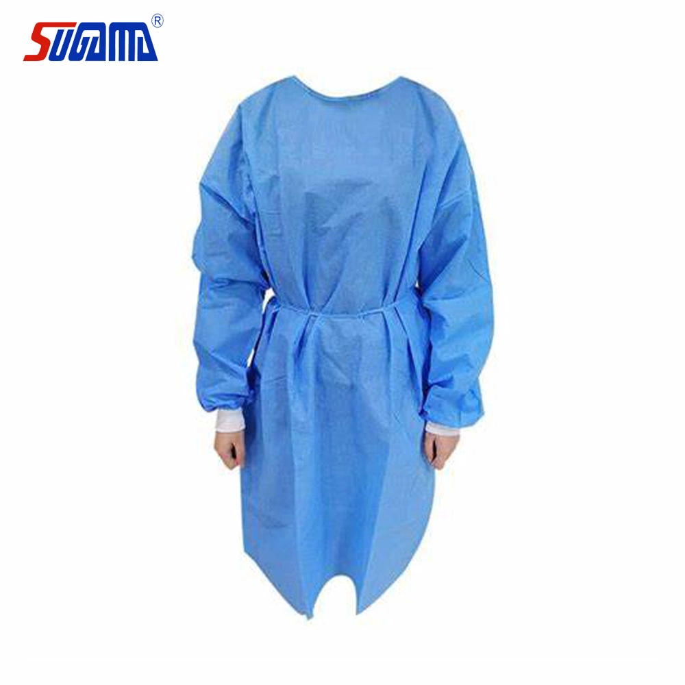 Niveau de l'AAMI Rhycom 50g 3 4 robe chirurgicaux stériles de haute qualité standard bleu renforcé les blouses de chirurgiens SMS