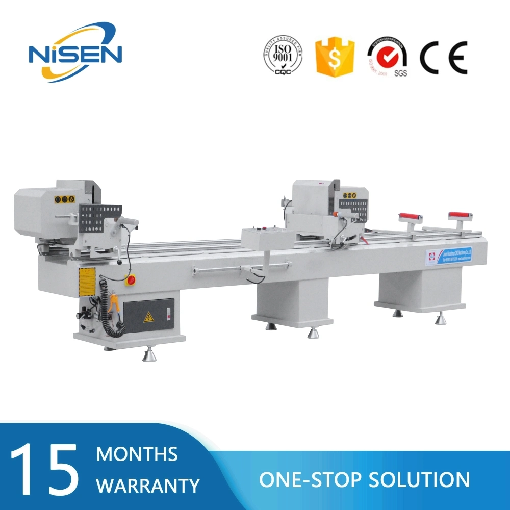 Ninsen Sjz2-420*3500 Machine de découpe à double tête à haute efficacité pour profilés de fenêtres et de portes en PVC Prix d'usine Scie de découpe de profilés en plastique