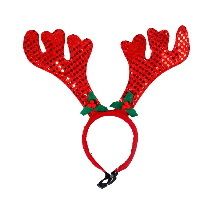 Hot Selling Christmas Pet Dogs Cats Hair Accessory Hair Loop Antlers Headband