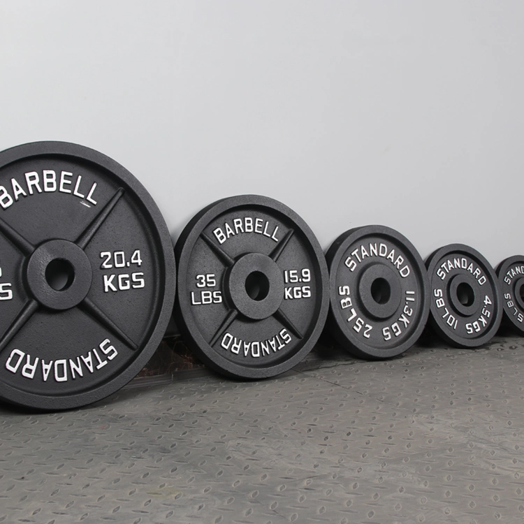 Factory Promotional China Black Competition Gym Weight Plates for Weight Lifting Barbell Plate