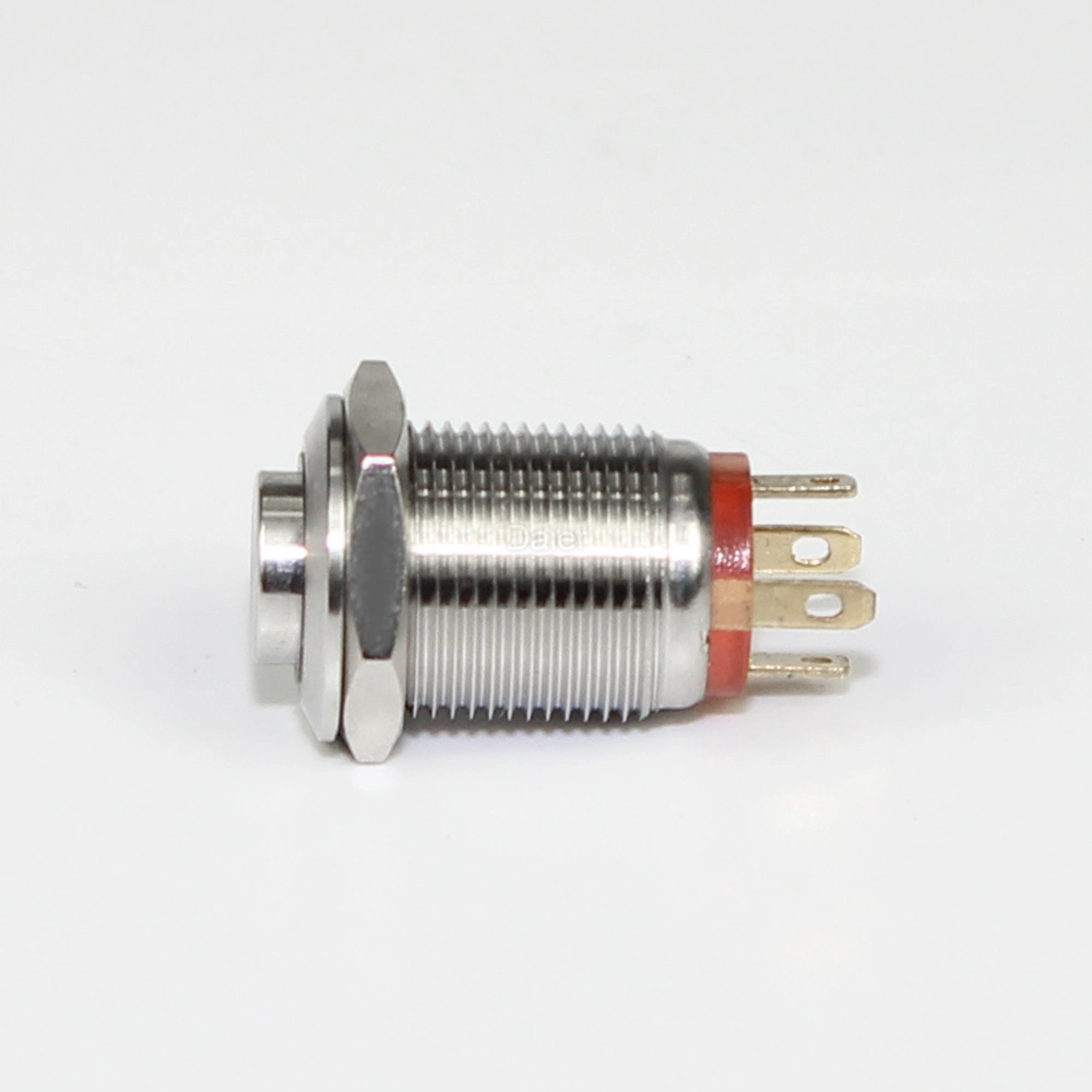 12mm 4pin Momentary LED Stainless Steel Metal Push Button Switch