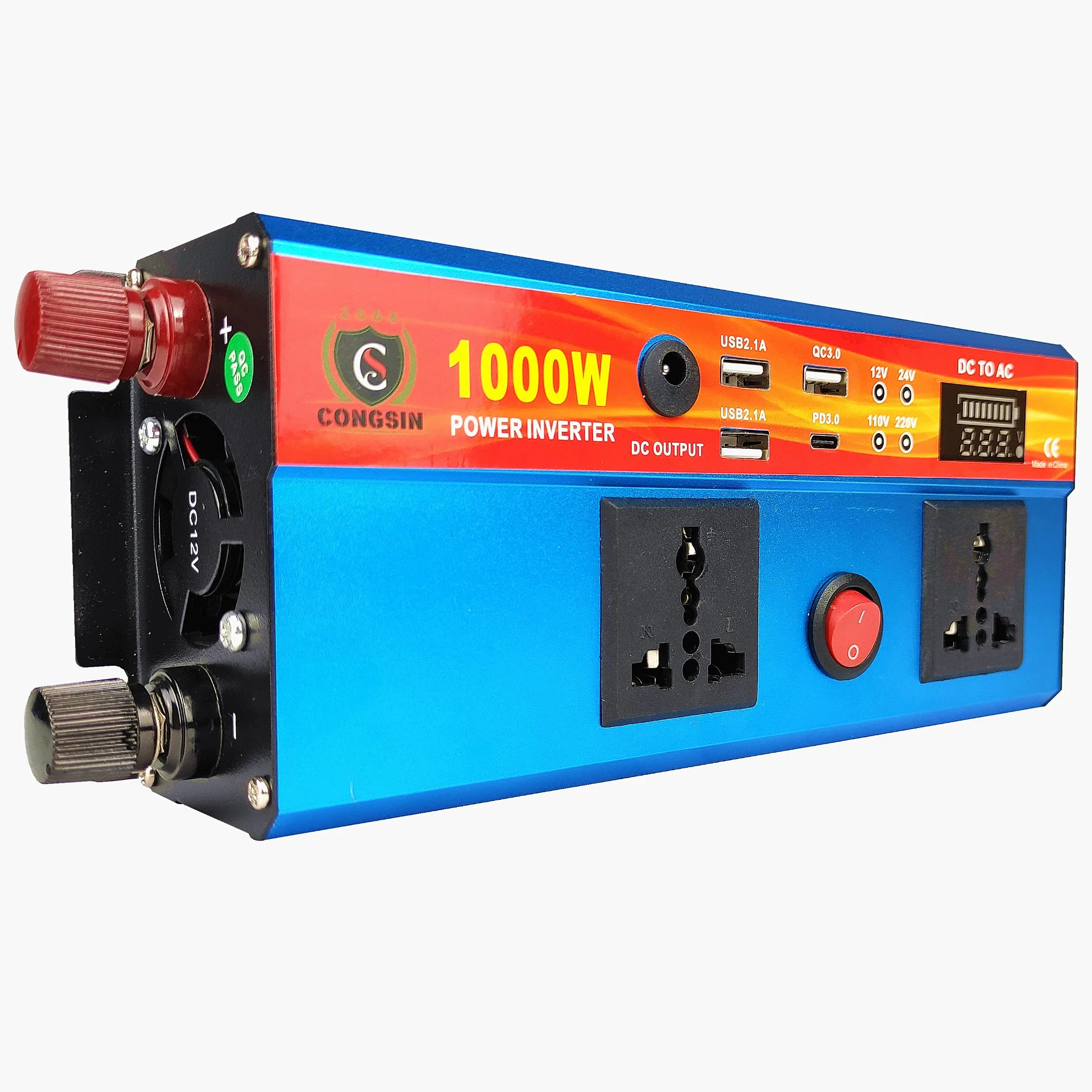 Vente populaire 1000W 12V Onduleur Convertisseur d'alimentation Onduleur hors réseau Onduleur de sortie DC12V Onduleur TYPE C