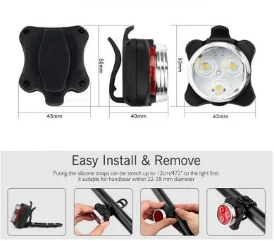 3LED Cycling Bike Taillight with USB Rechargeable Bicycle Tail Clip Light