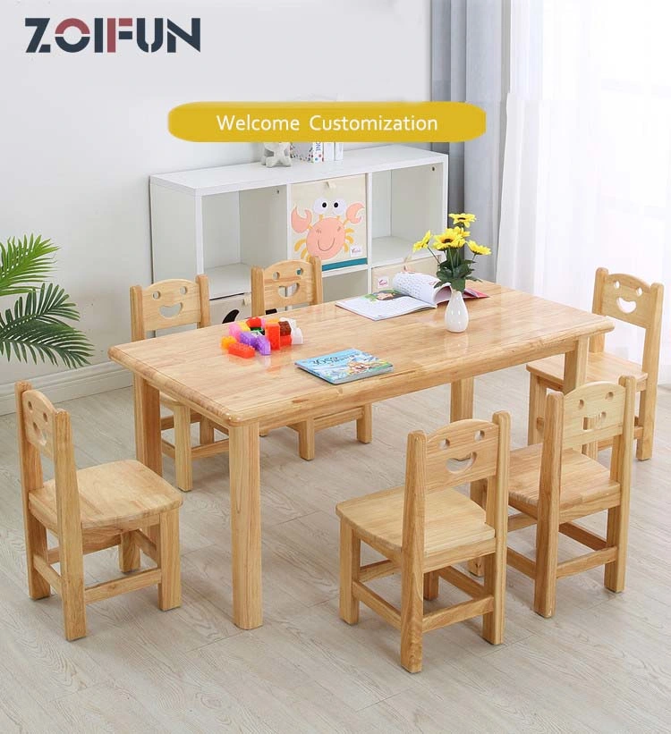 Good Quality Kindergarten Furniture Wood Kids Table and Chair Set