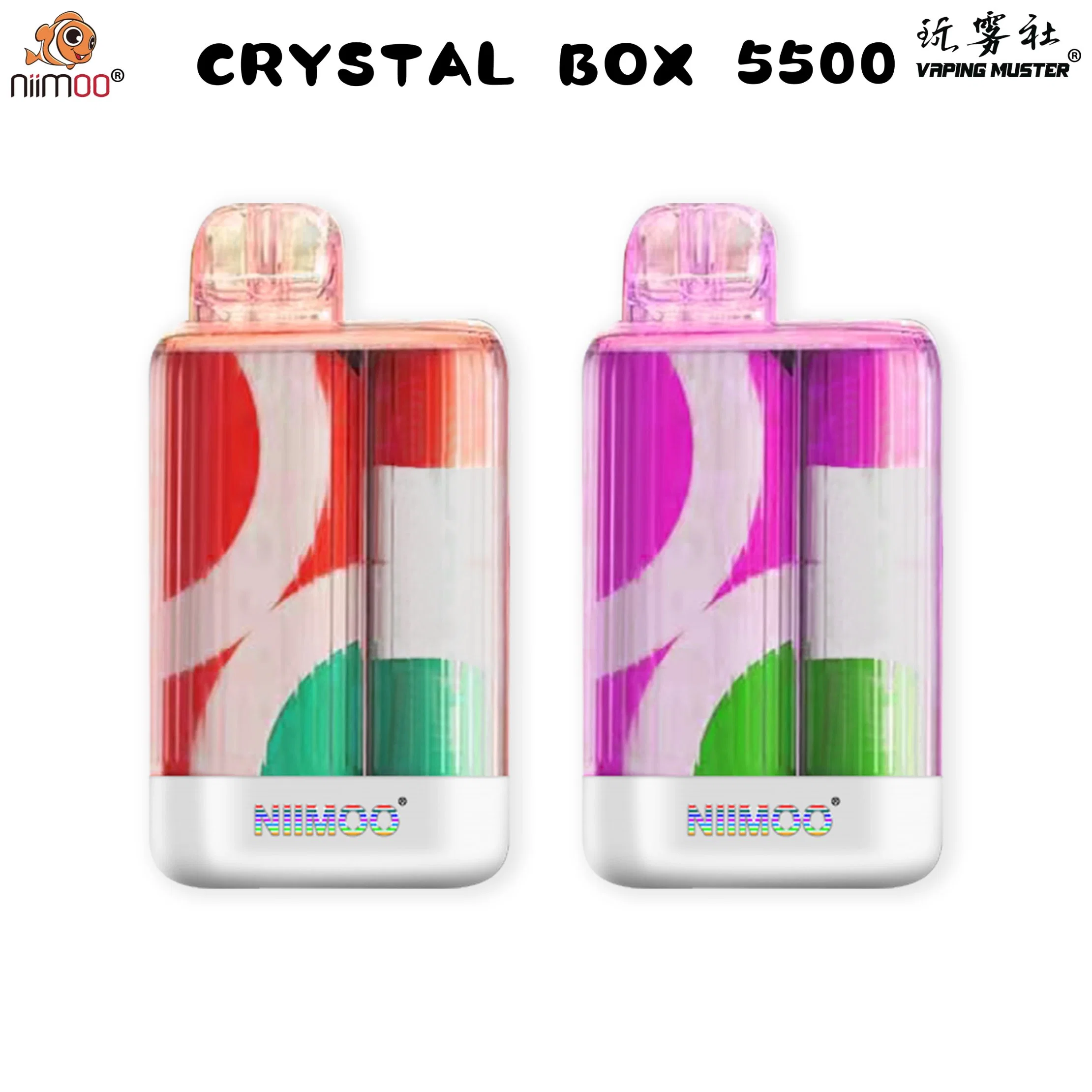 Niimoo Crystal Box 5500 Wholesale/Supplier Disposable/Chargeable Vape Wholesale/Supplier Electronic Cigarette 550mAh Cobalt Battery Type C