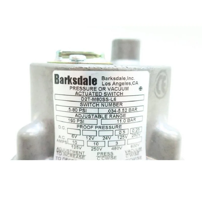 Original-New Barksdale-D2t-M80ss-L6 Pressure-Switch 1/4-in 0.5-80psi-125/250/480V-AC Good-Price in-Stock