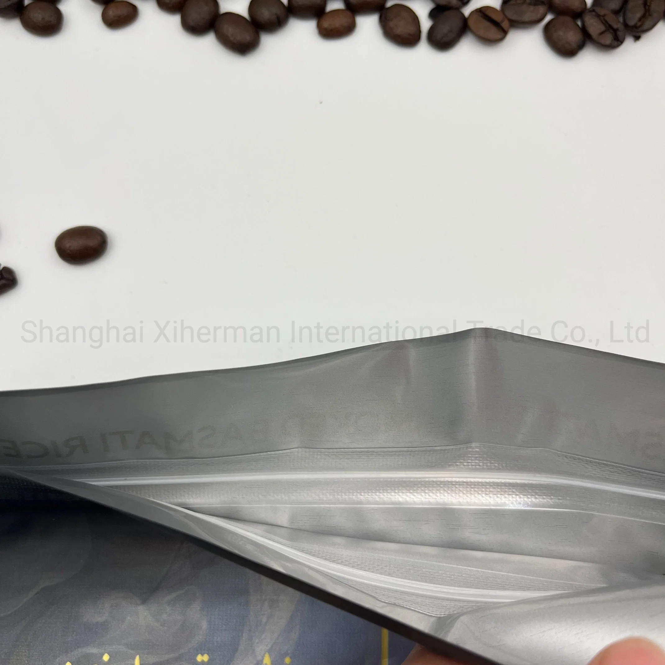 Sac en aluminium ordinaire à fond plat sachet pour aliments avec Fermeture éclair