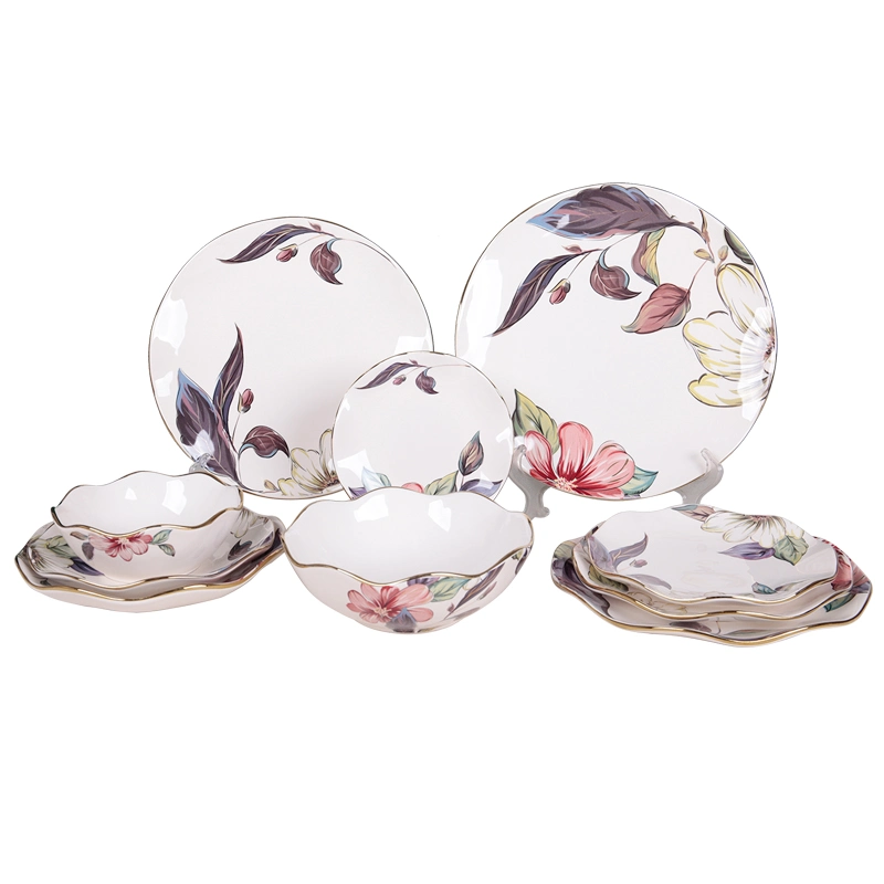 Flower Pattern Home Ceramic Dinner Set Dinnerware