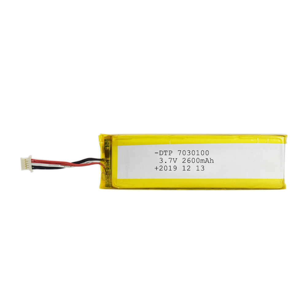Bateria de polímeros de lítio de 7030100 3,7V 2600mAh com bateria de lítio PCM para Altifalante Bluetooth
