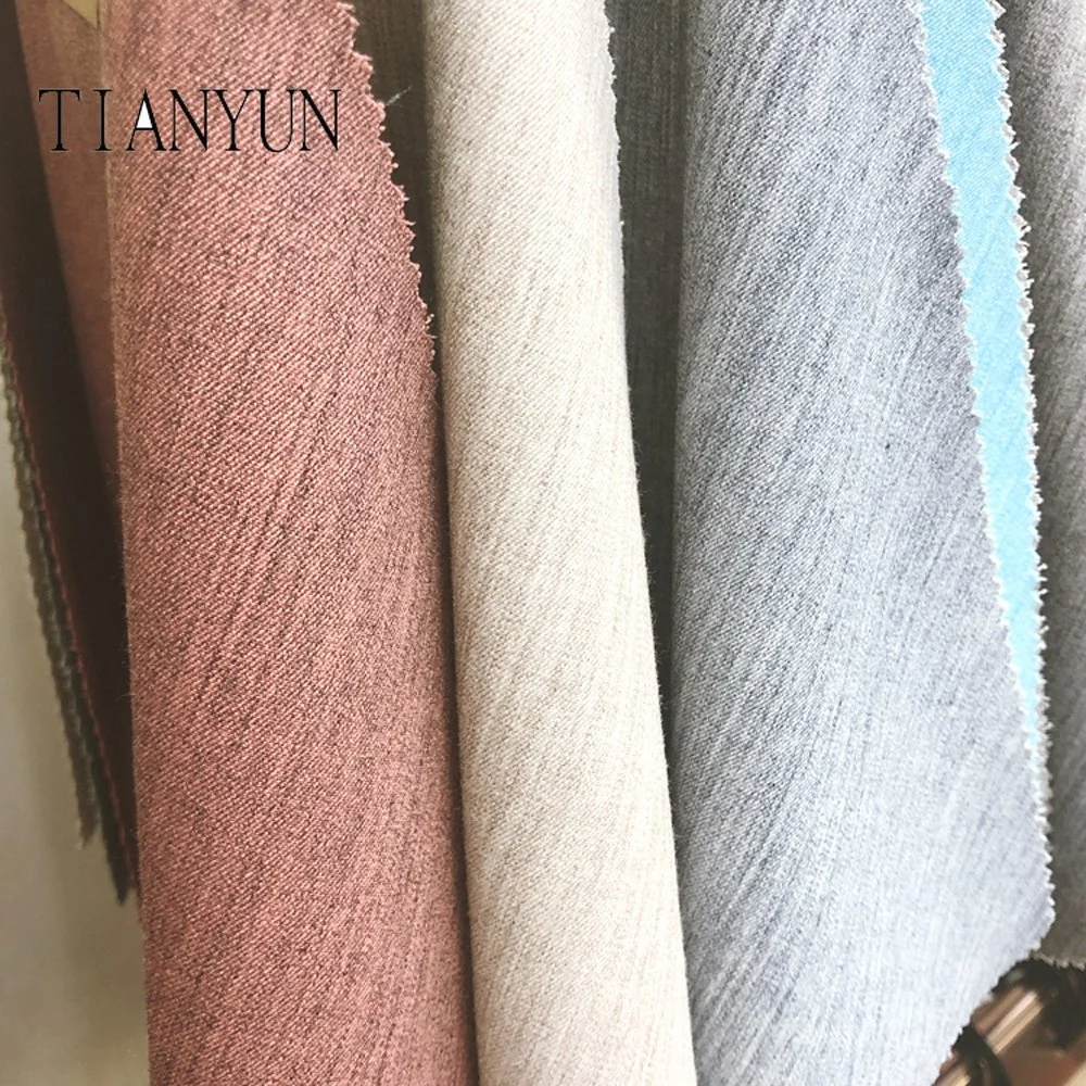 Beliebte Shaoxing gewebte Textil T / R Spandex passende Stoff für Hosen Mäntel