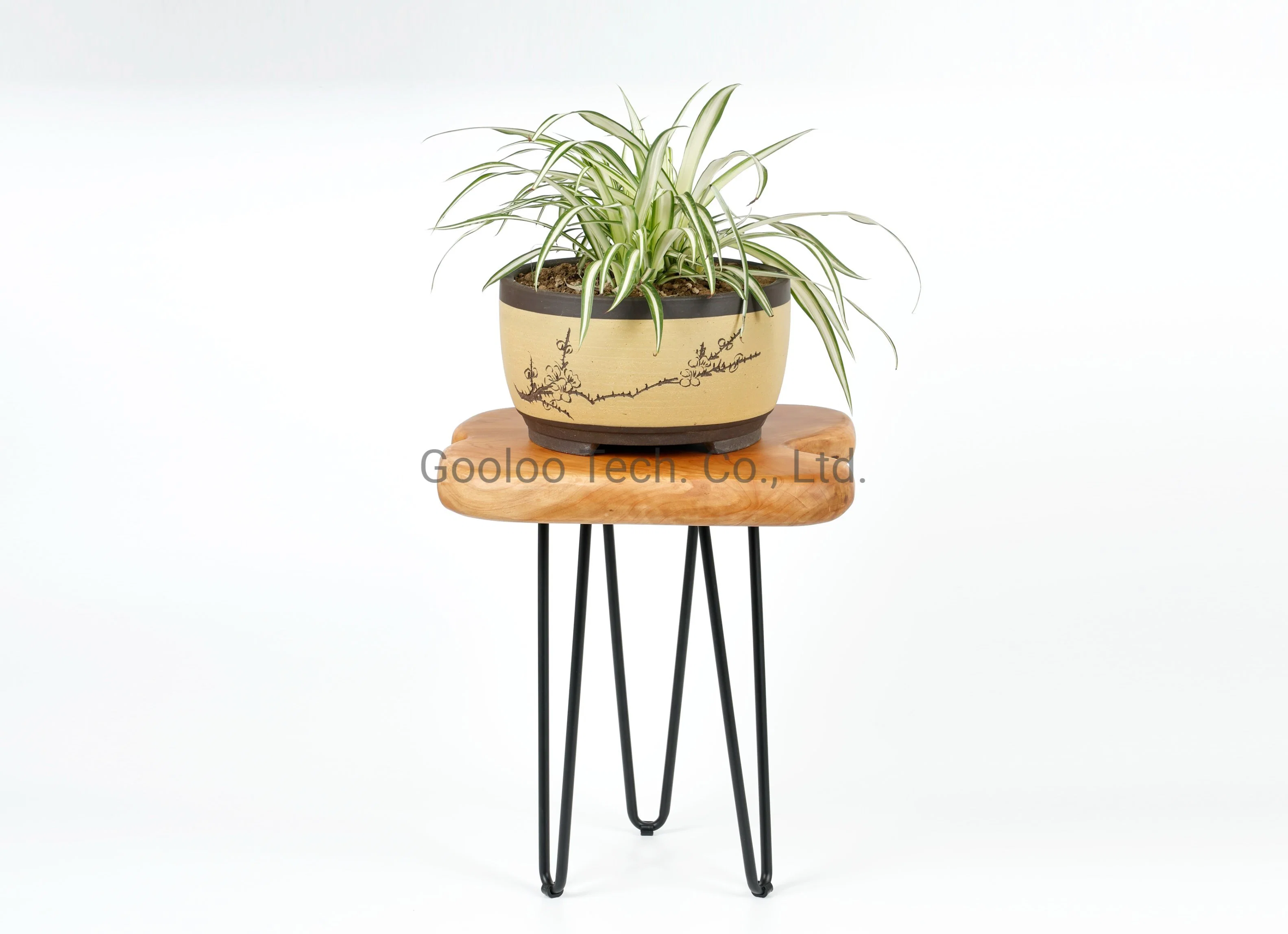 Three Legs Solid Wood Flower Stand Cafe Side Table