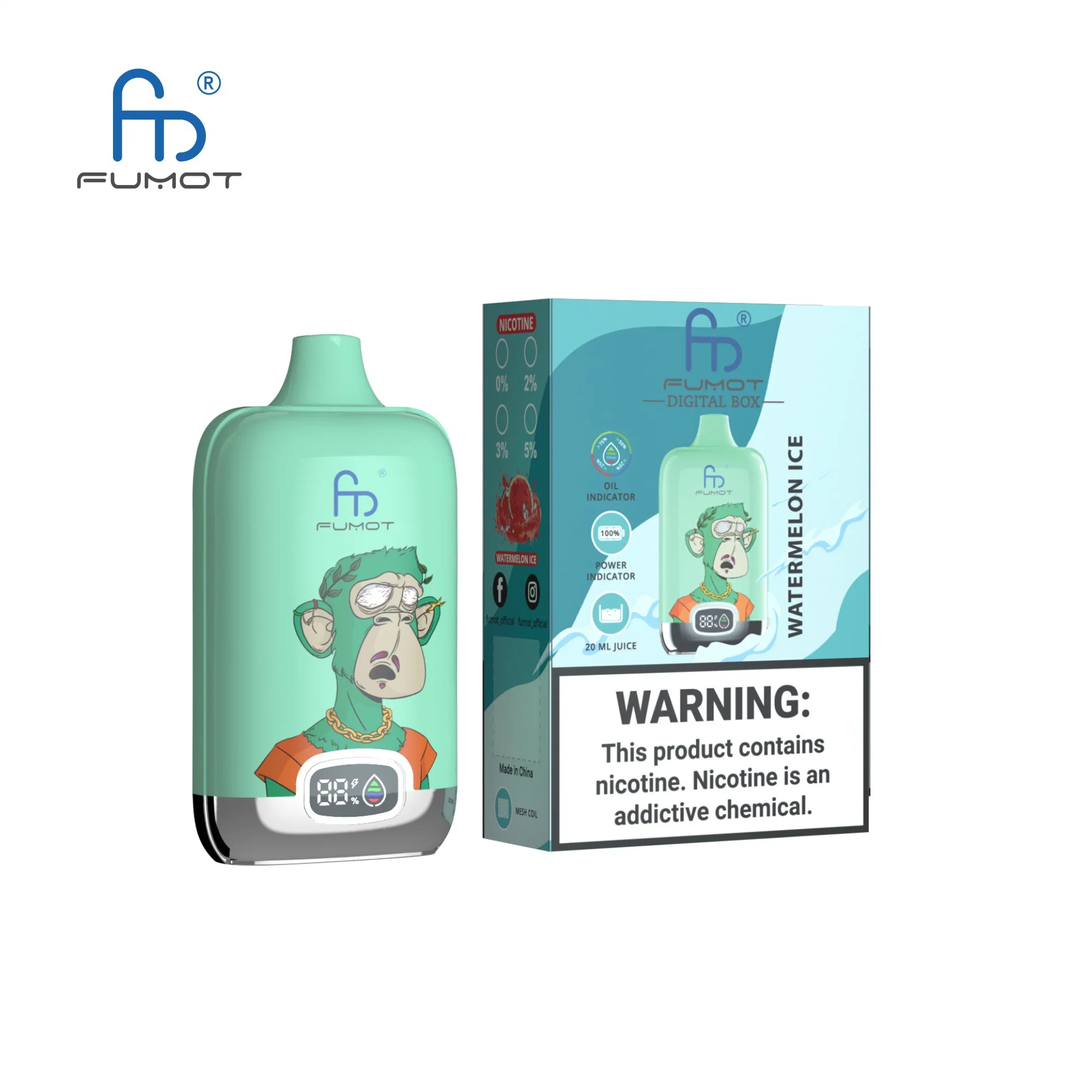 سعر الجملة صندوق Fumot الرقمي 12000 مبخرة نفخة Disposable/Chargeable Vape