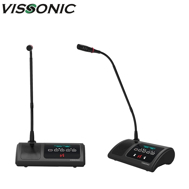 Ecrã OLED Vissonic 5g digital sem fio WiFi Discussão Votação Presidente delegado com microfone de conector de interface palpável