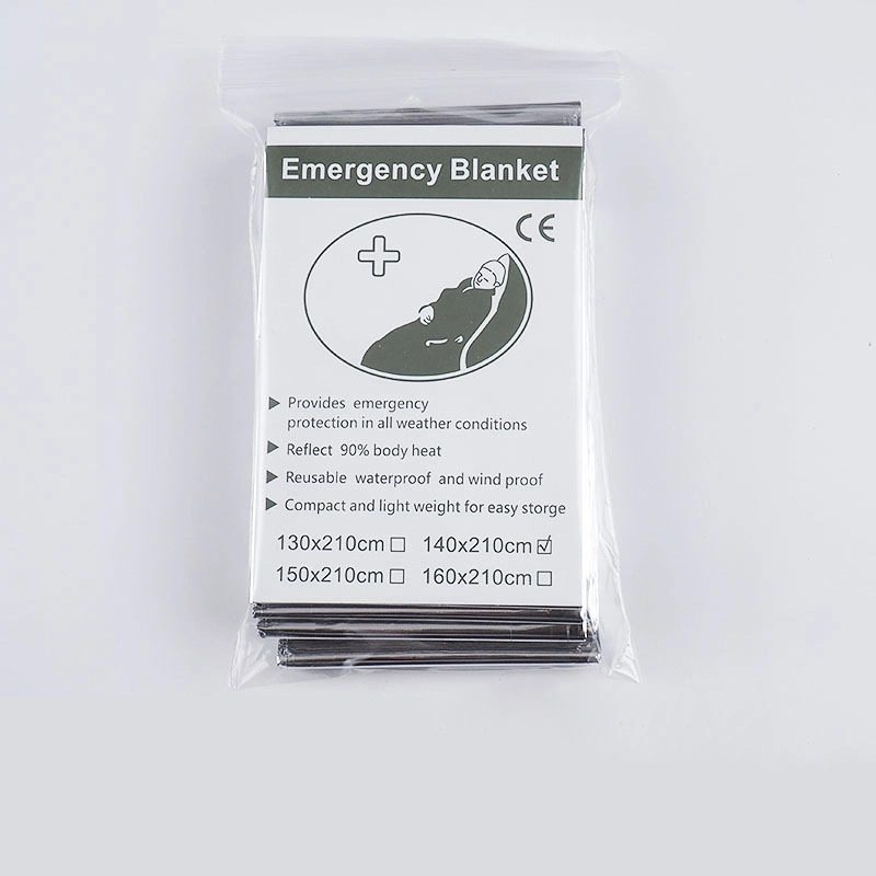 Emergency Blanket Outdoor Survive First Aid Rescue Kit Windproof Waterproof Foil Thermal Blanket for Camping Hiking