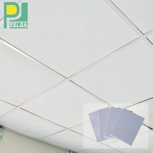 7mm de PVC recouvert de vinyle Prix Placoplâtre faux plafond