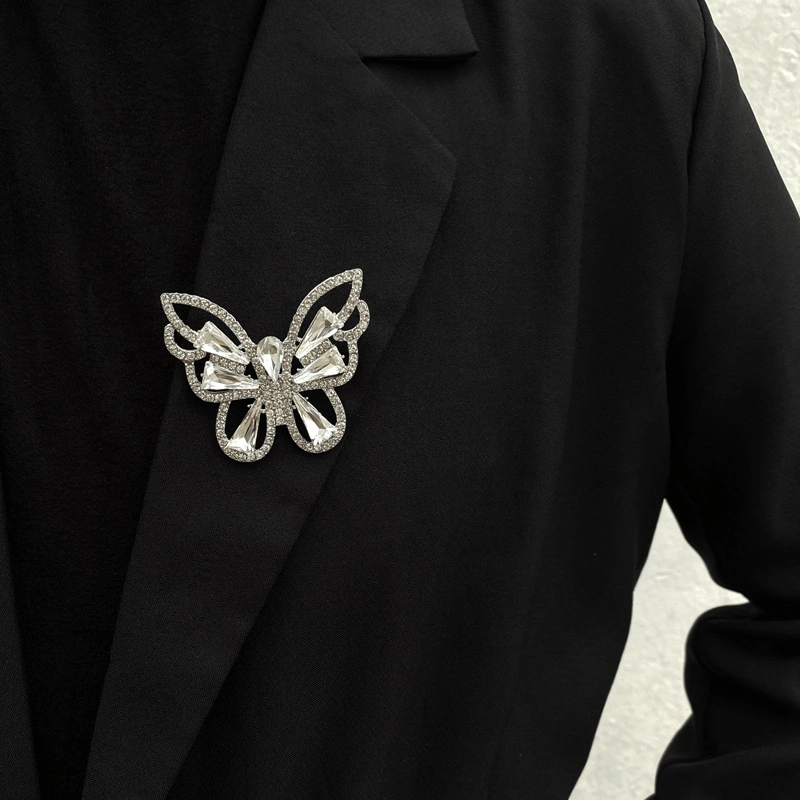 Flamboyant Fashion Simple Set Diamond Full Diamond Large Butterfly Brooch