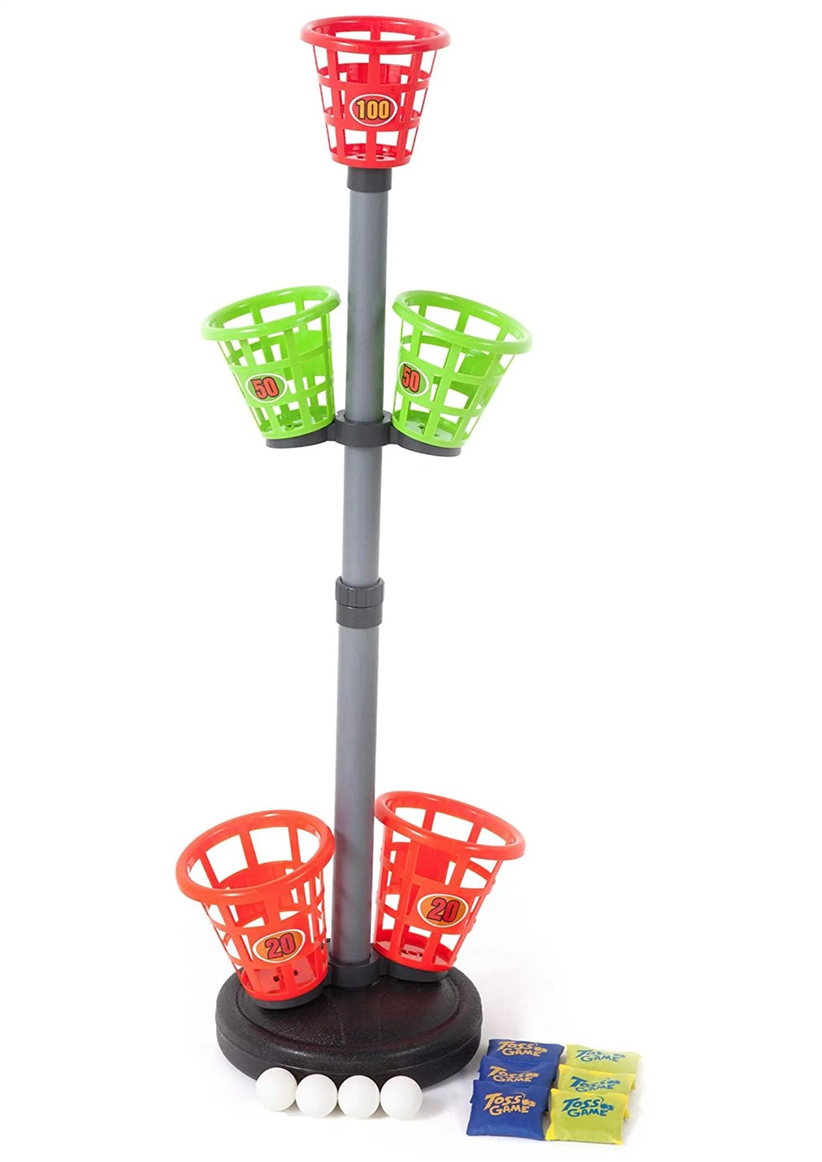 Outdoor Korb Tower Toss Spiel mit 4 Tischtennis