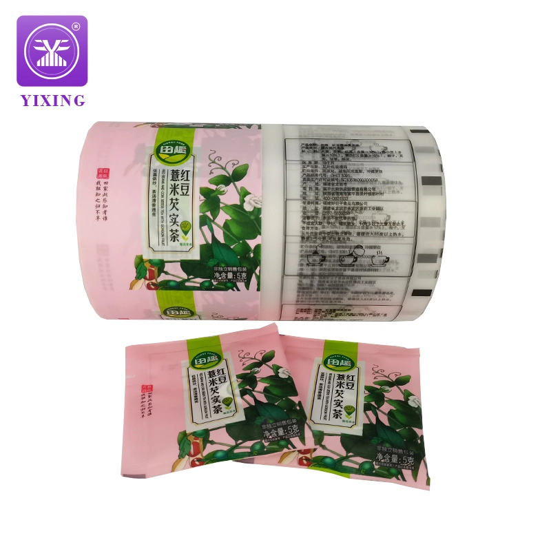 Customied Shape Bag Roll Film Three Side Seal Bag Tea Plastic Packaging with Windows