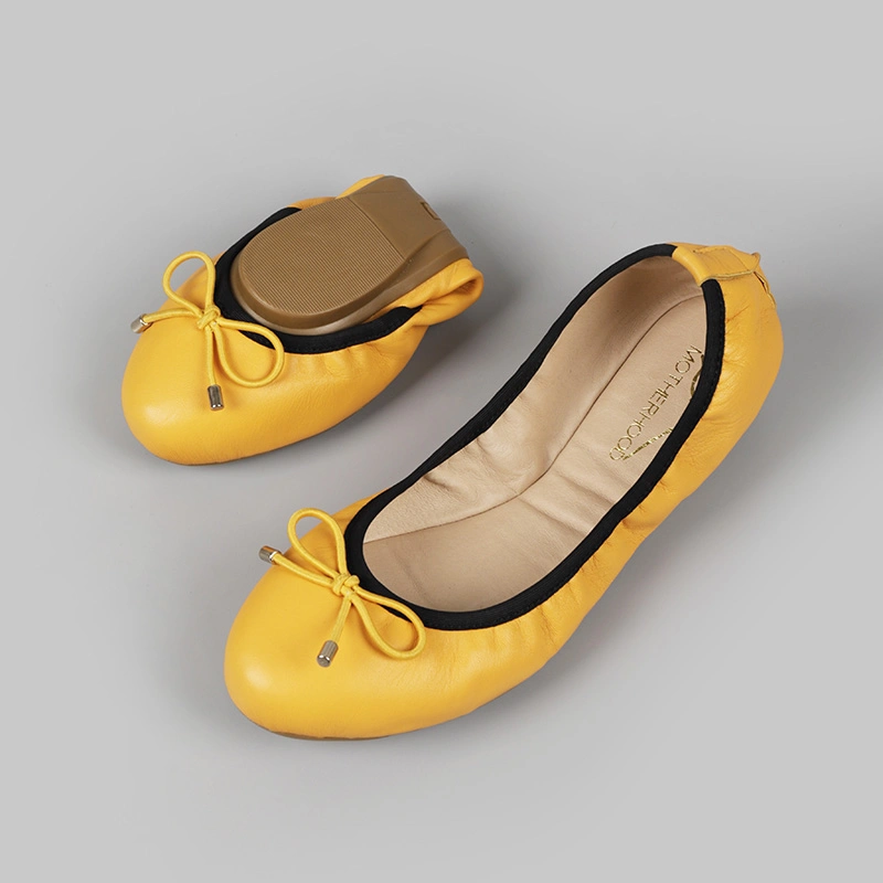 Comfort Soft Yellow Leisure Ballet Flat Ladies Leather Colorful Women Shoes