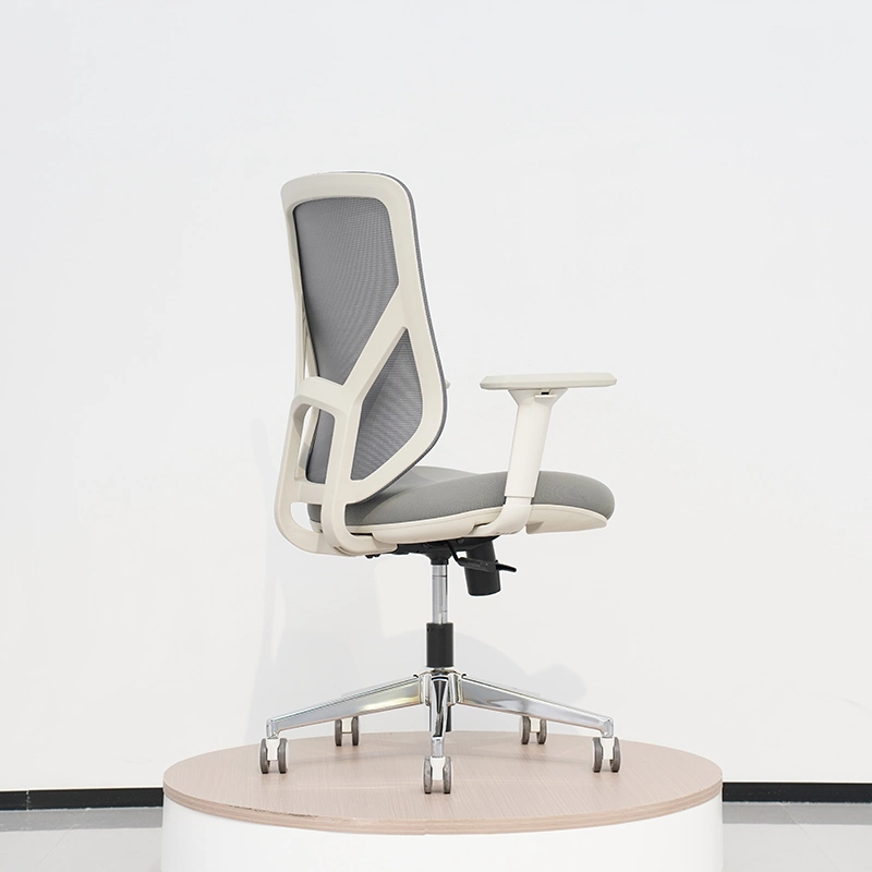 Cadeira de escritório com cadeira de malha INTERMÉDIA em cinzento com armação da cadeira Mobiliário com base em alumínio