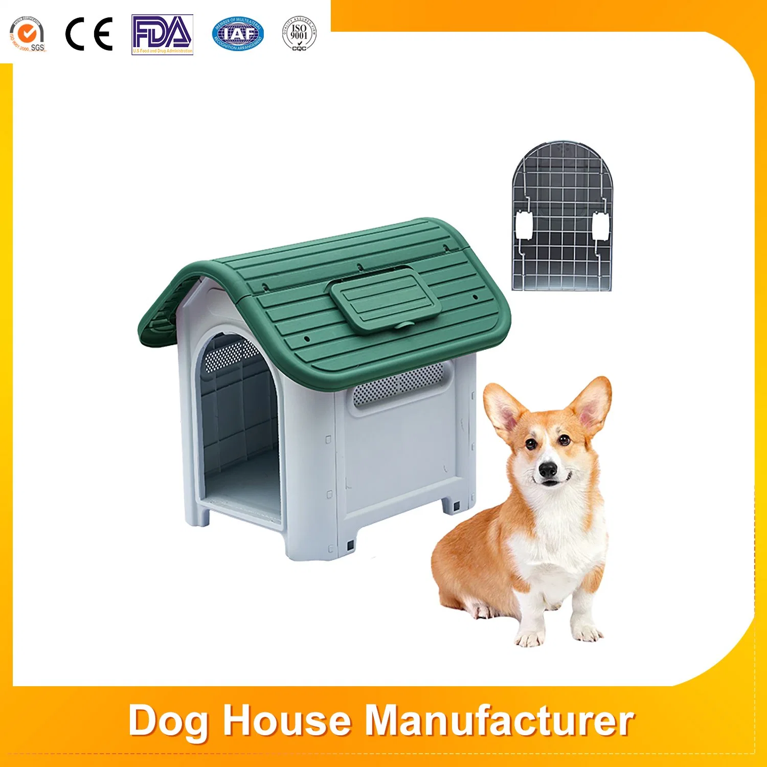 Impermeabilidade ventile inodoro disponibilidade para todas as estações Cat Kennel Dog House amovível Shelter Cãozinho Interior / Exterior Custom Modern Luxury Plastic Dog House