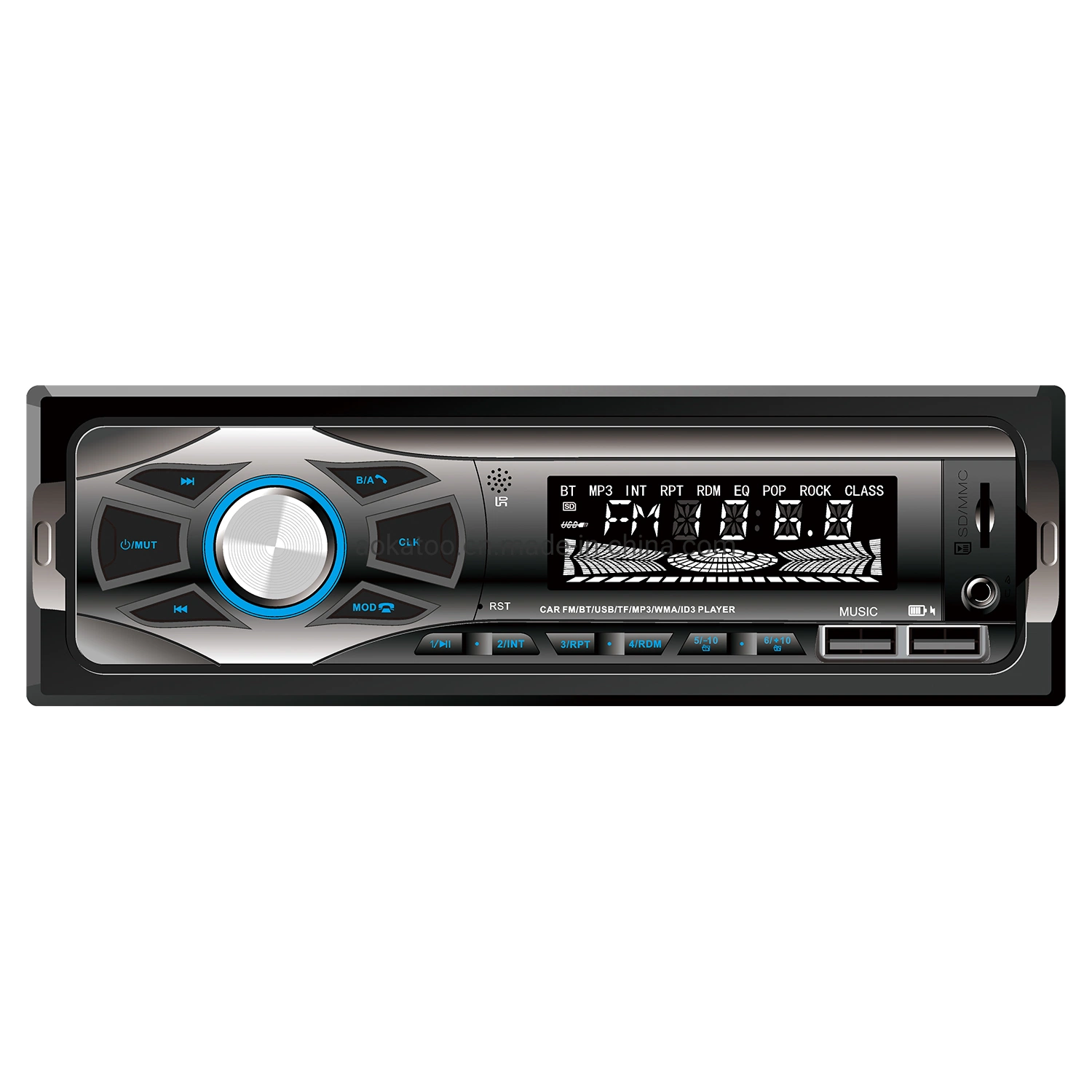 مشغل MP3 لصوت استريو واحد DIN استريو/TF/USB FM سيارة راديو مزودة بتقنية Bluetooth ومشغل MP3 للسيارة