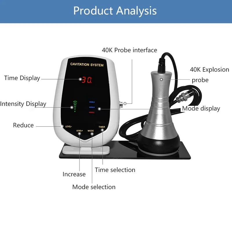 Mini-appareil portable de réduction des graisses pour l'amincissement des corps à ultrasons à combustion de graisses Dispositif de perte de poids de cavitation 40K