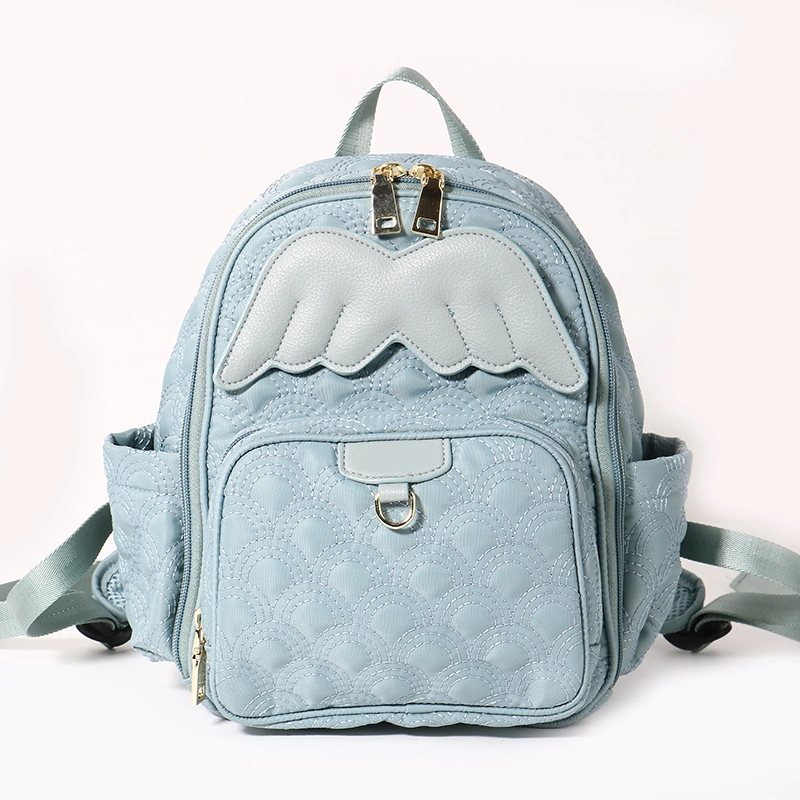 2022 Wholesale Nylon Angel Wings Embroidered Ladies Kid Backpack Bag Women School Backpack