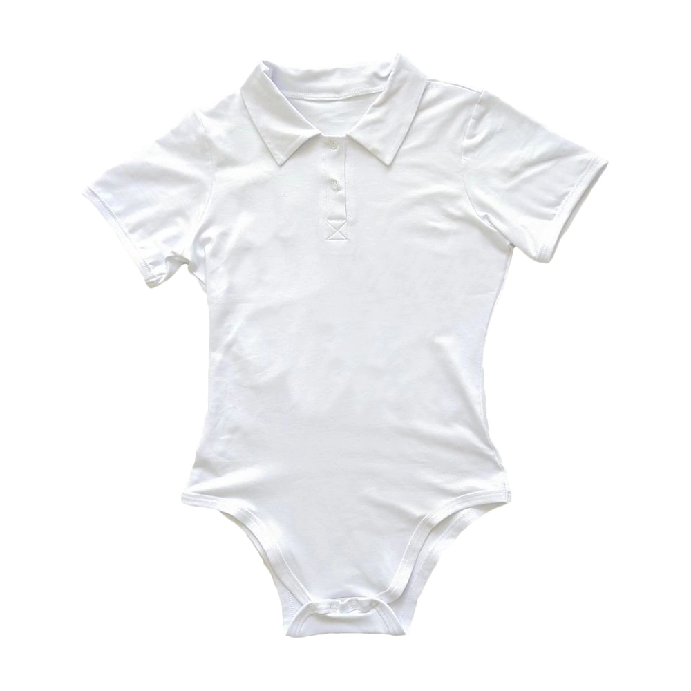 Новейшие Soild Romper Custom печать Onesie с логотипом, одна из частей тела Поло подходит для воспроизведения в соответствии обычная Jumpsuits женщин