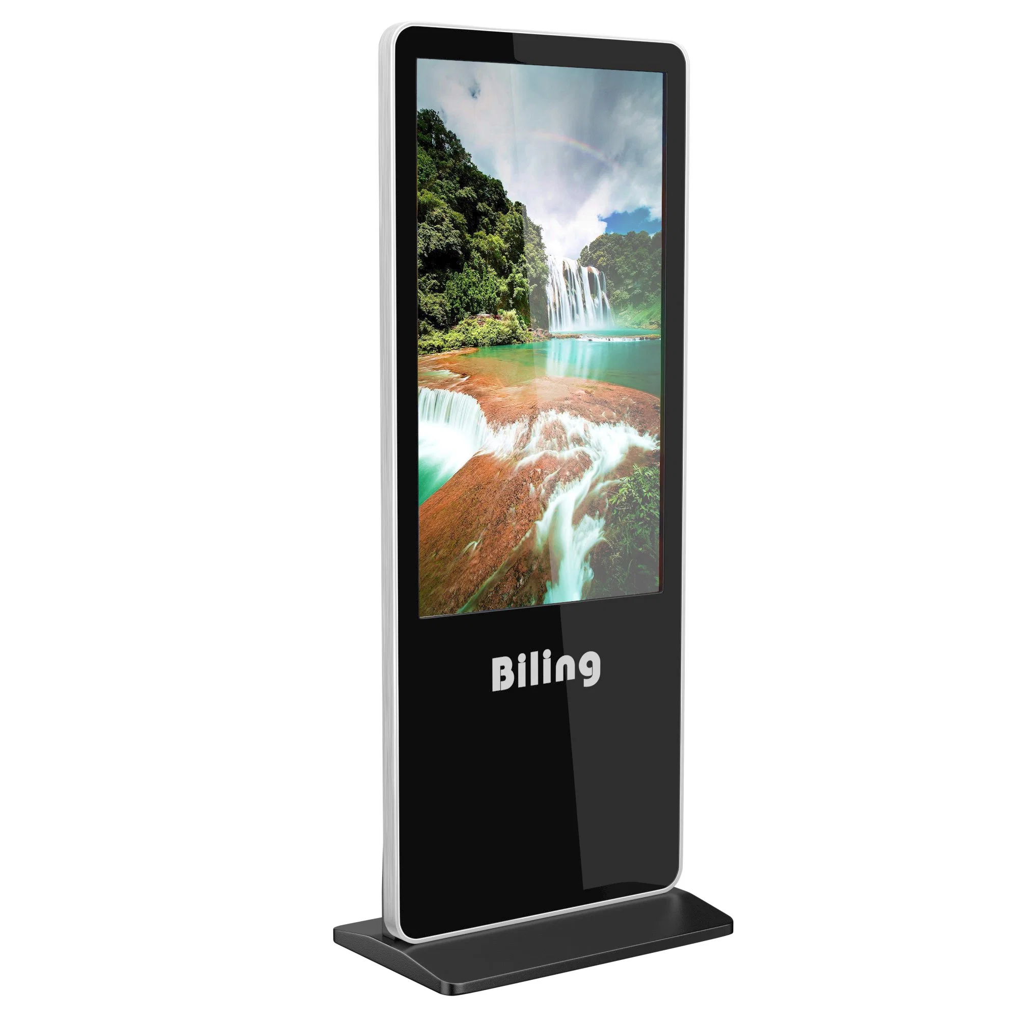 Fabrikpreis 43 Zoll Bodenstativ Vertikal HD Ultra Thin Bodenstativ LCD Touchscreen Werbung TV-Bildschirm