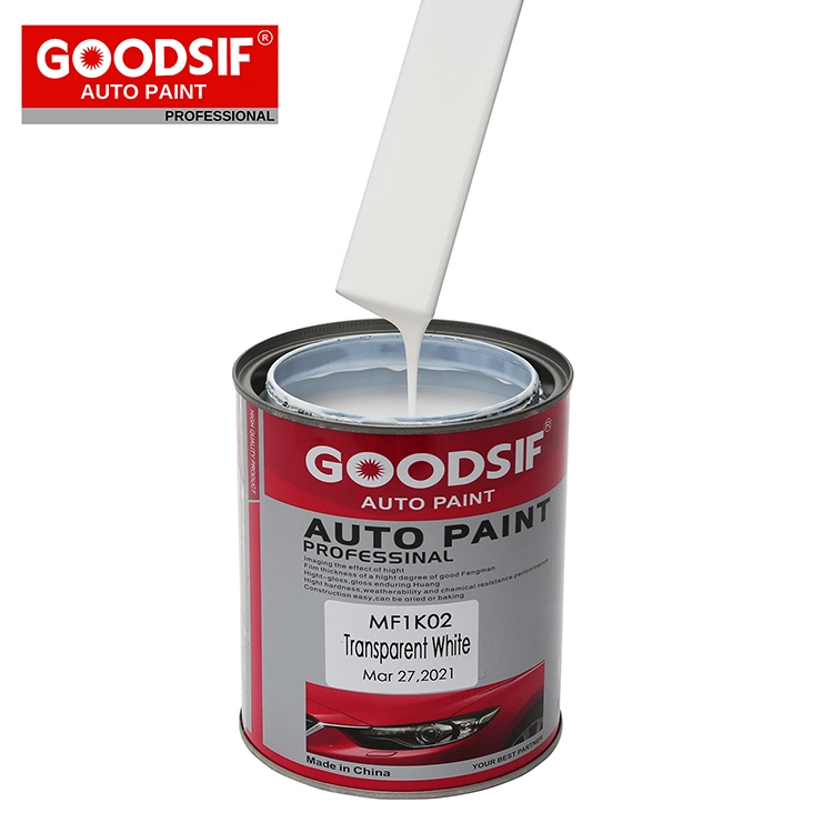 Auto Refinish 1K Pintura sólida Blanco Precio Goodsif Fabricante Acrílico Pintura de automóvil de automóvil de base Coat Auto primer