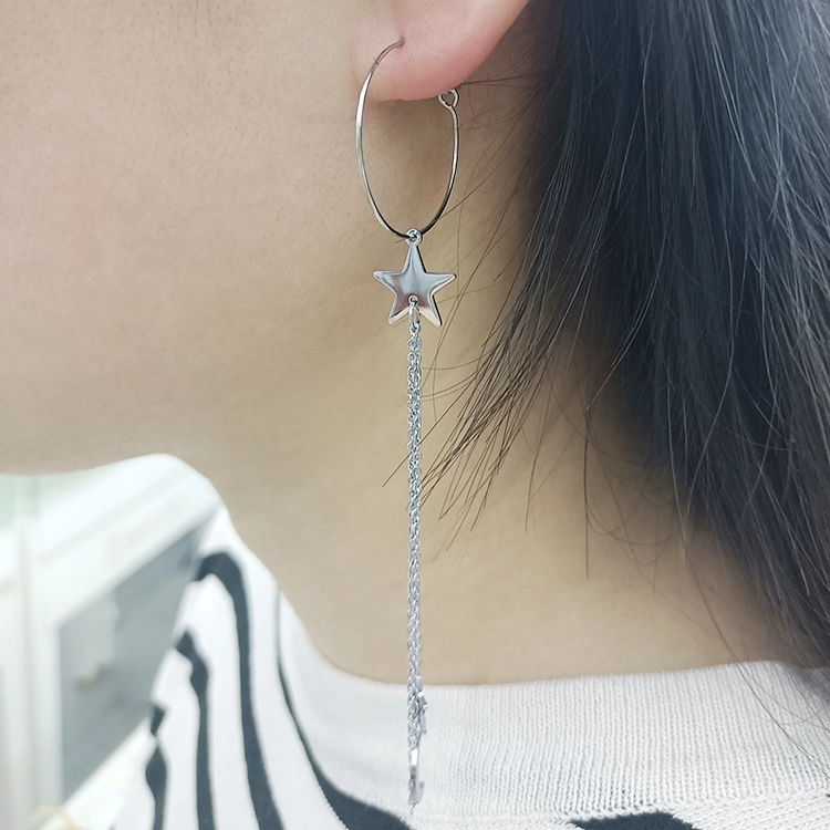 Fashion Temperament Fairy Silver Star Moon Earrings