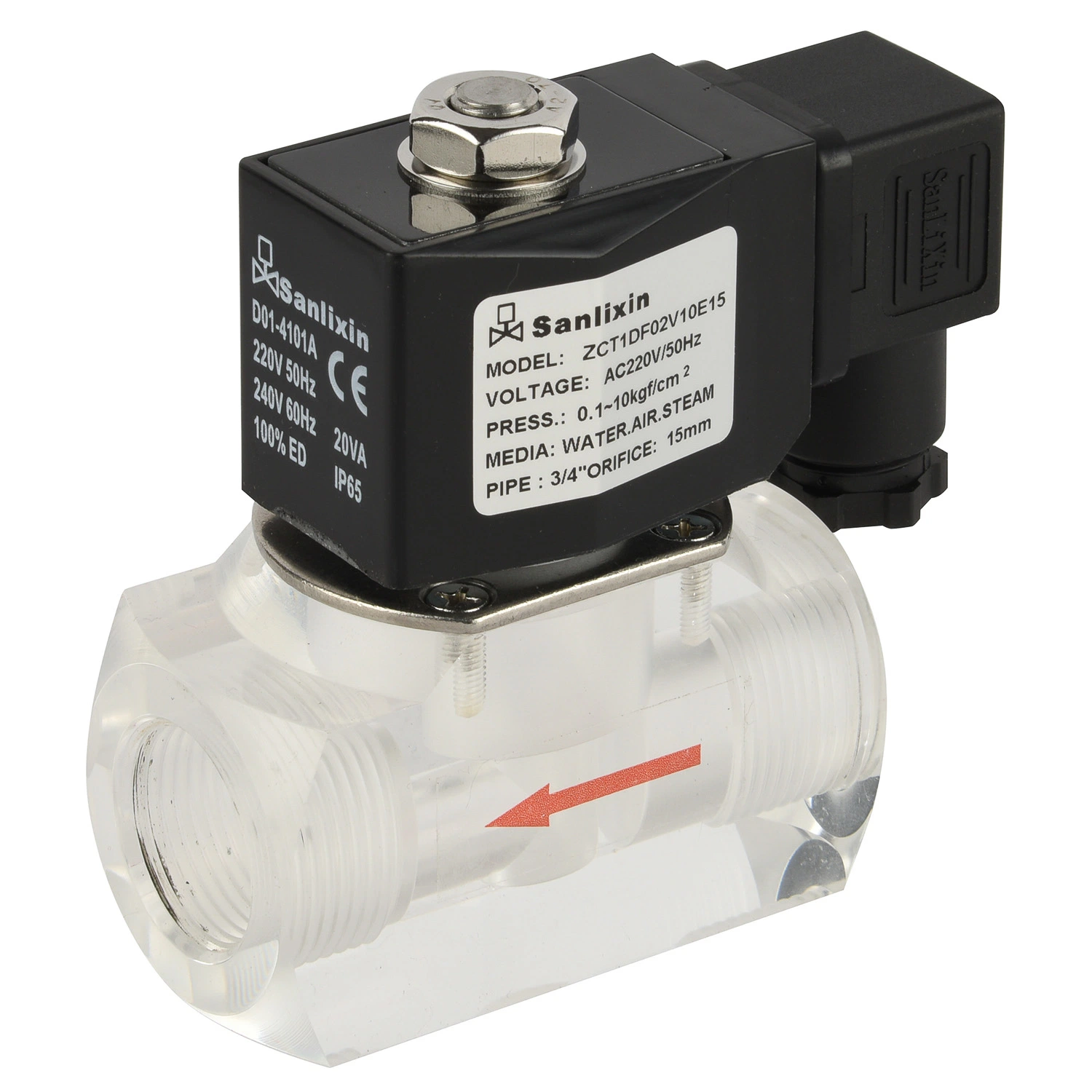 2 Way Plexiglass Air Watet Pilot Operated Solenoid Valve--Zct Series